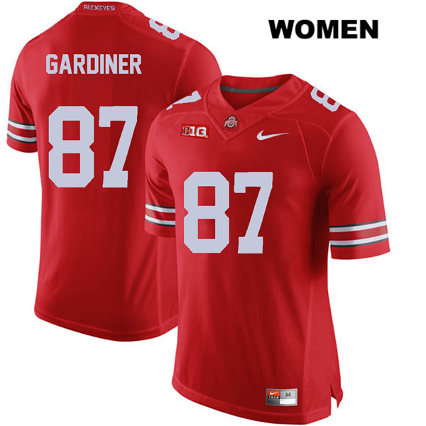 Ohio State Buckeyes Women's Ellijah Gardiner #87 Red Authentic Nike College NCAA Stitched Football Jersey YH19Y01VG